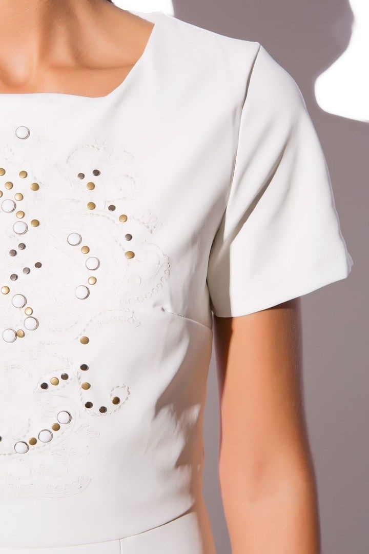 VESTIDO CORTO BLANCO DE POLIPIEL